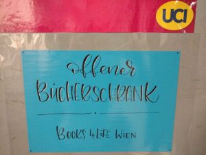 Schild "offener Bücherschrank"