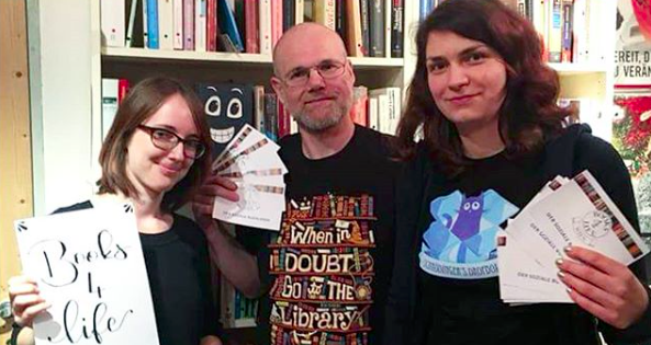 Der neue Vorstand von Books4Life Wien: Maria, Gernot und Jette